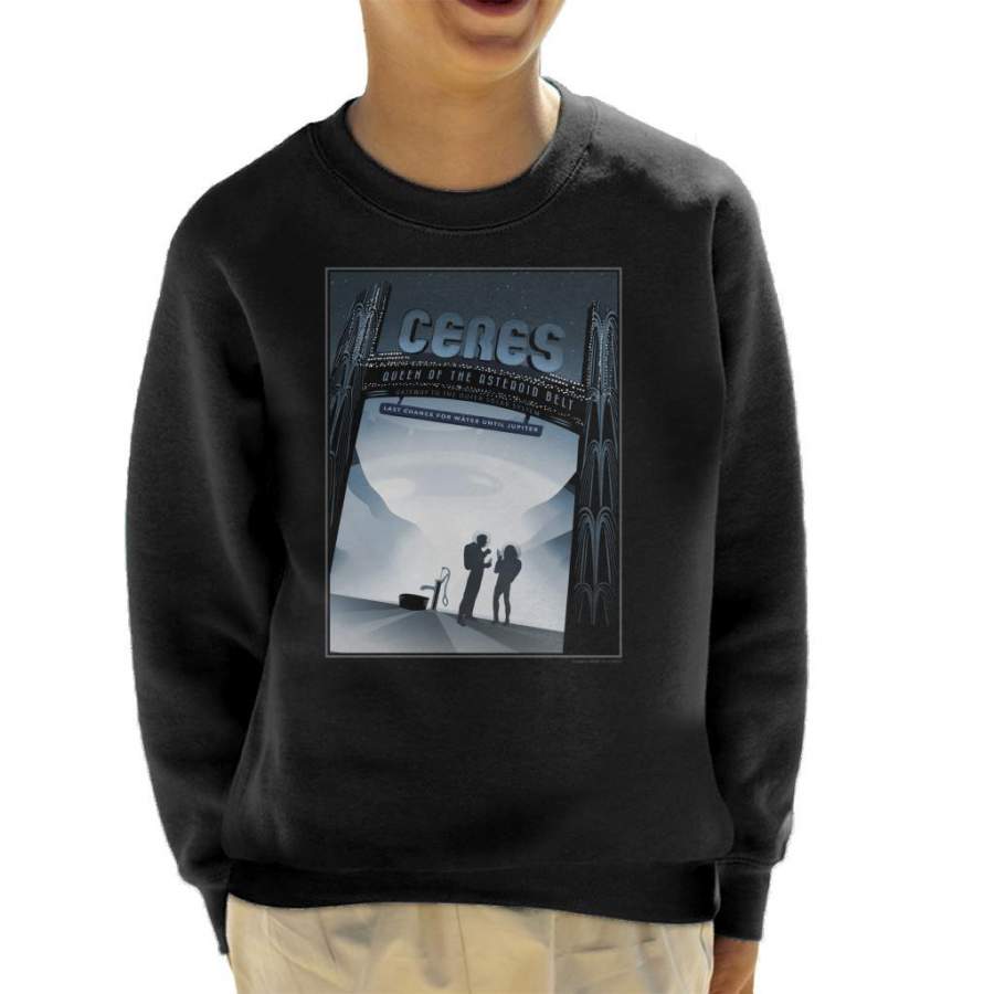 NASA Ceres Interplanetary Travel Poster Kid’s Sweatshirt