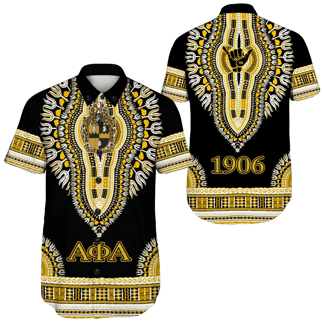 Africa Zone Shirt – Alpha Phi Alpha Dashiki Short Sleeve Shirt A31