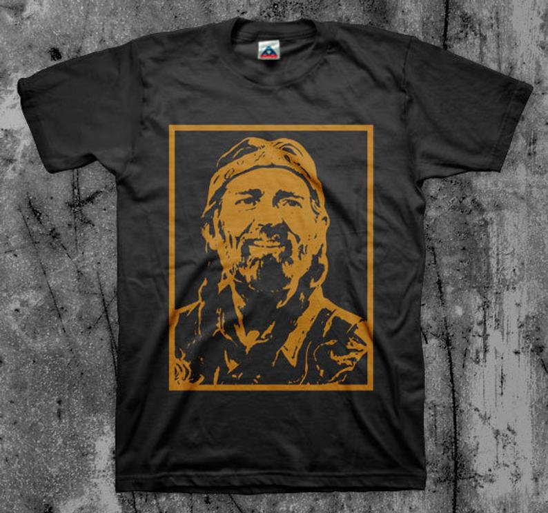 Willie Nelson singer-songwriter t-shirt Black vintage print t shirt