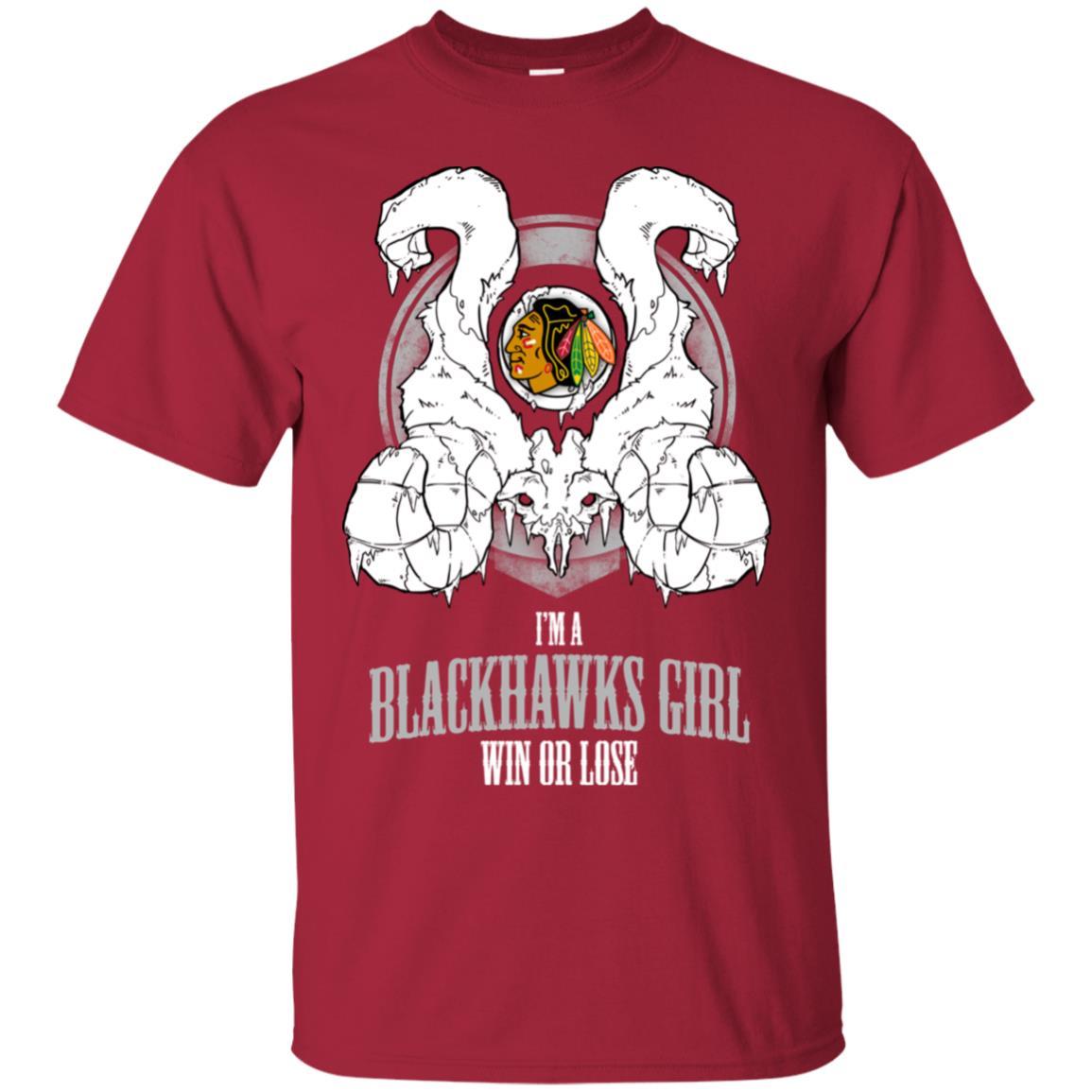 Chicago Blackhawks Girl Win Or Lose Tee Shirt Gift