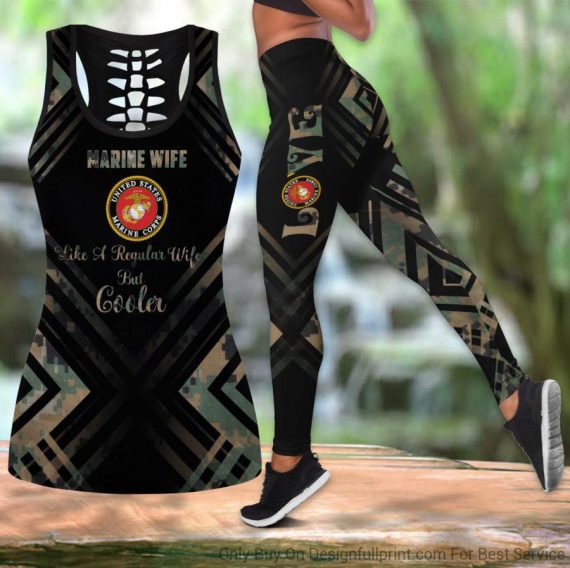 Marine Wife Tank Top And Leggings Set