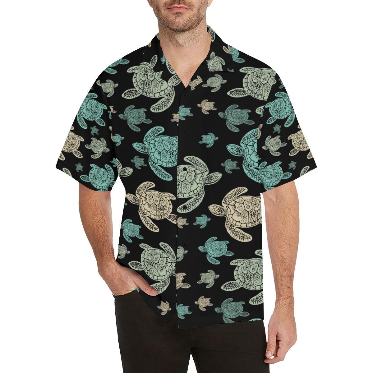 Sea Turtle Stamp Pattern Hawaii Lover Hawaii Shirt For Men Women Ha98980