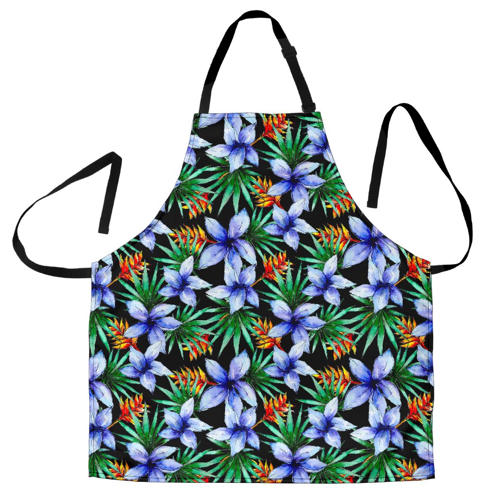 Blue Hawaii Wildflowers Pattern Print Apron Ha61975