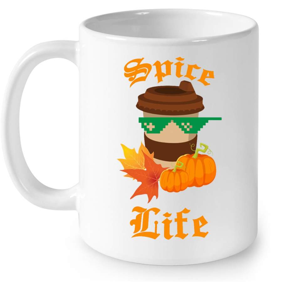 Spice Life Coffee Pumpkin Halloween – Full-Wrap Coffee White Mug