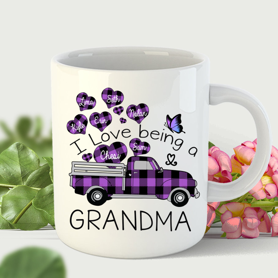 I Love Being A Grandma Truck Purple Mug