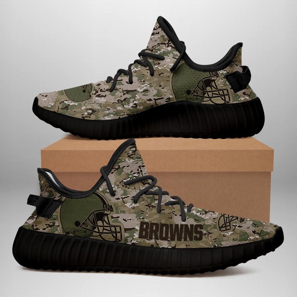 Cleveland Browns U.S. Military Camouflage Unisex Sneaker Football Custom Shoes Cleveland Browns Yeezy Boost 350