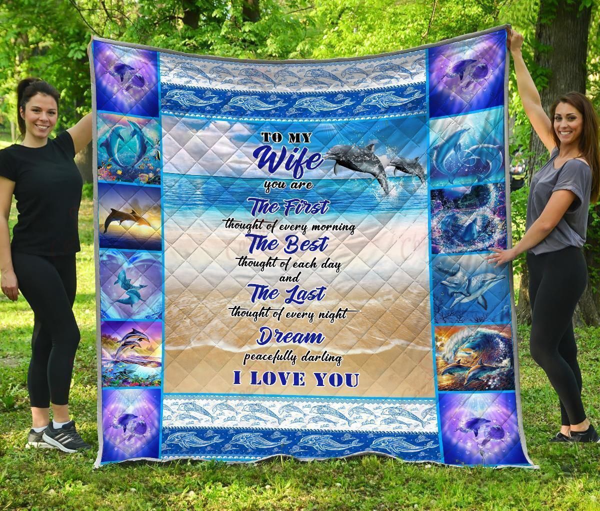 Love Gift Beautiful Dolphin Couple XL0204131CL Quilt Blanket