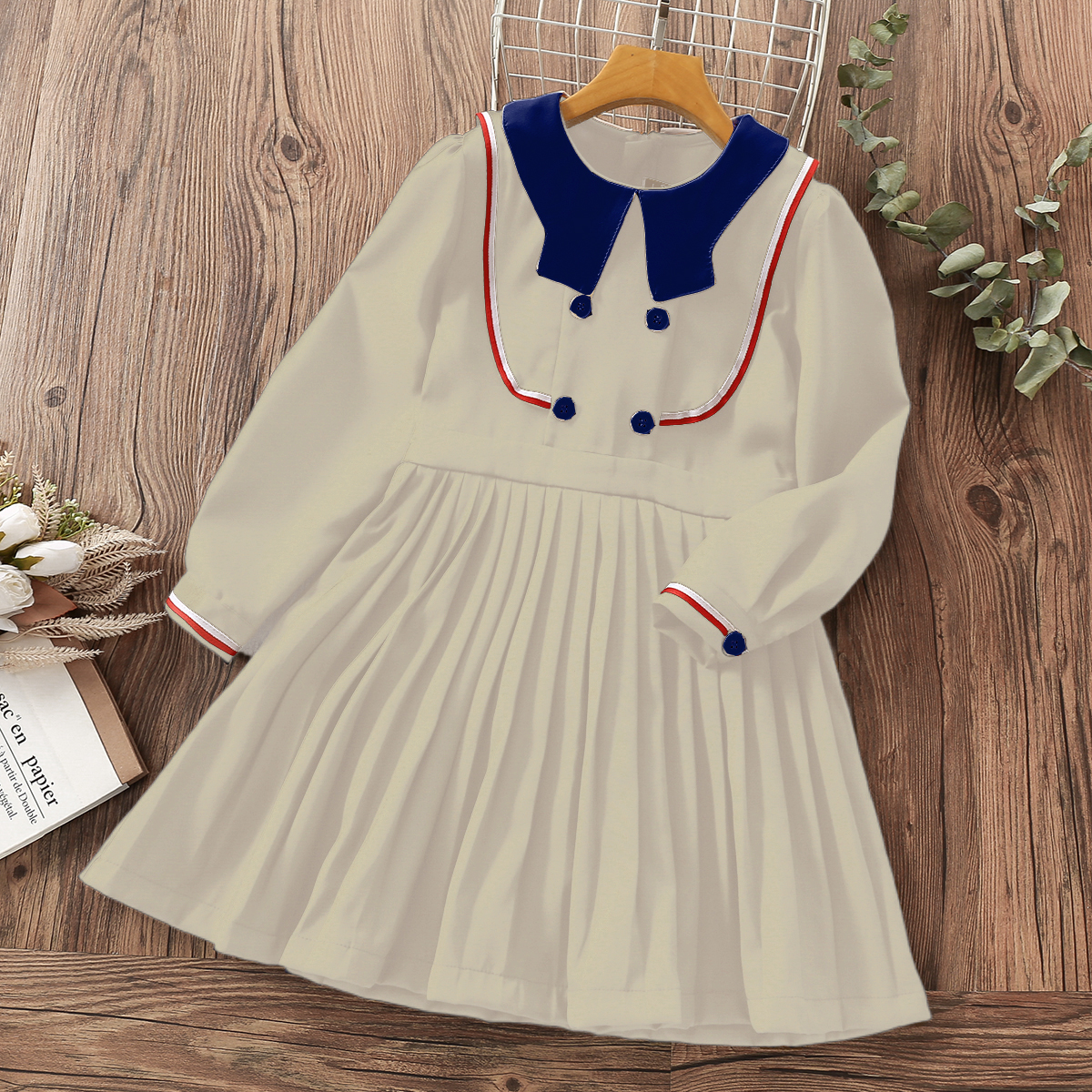 Spring Preppy Style Girls Dress Student Dresses for Kids Costume Teenagers School Children Clothes Vestidos 4 6 8 10 12 14 Years alx