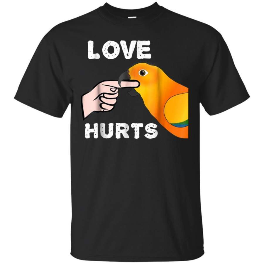 AGR Love Hurts Sun Conure Parrot Biting Tshirt Jaq T-shirt