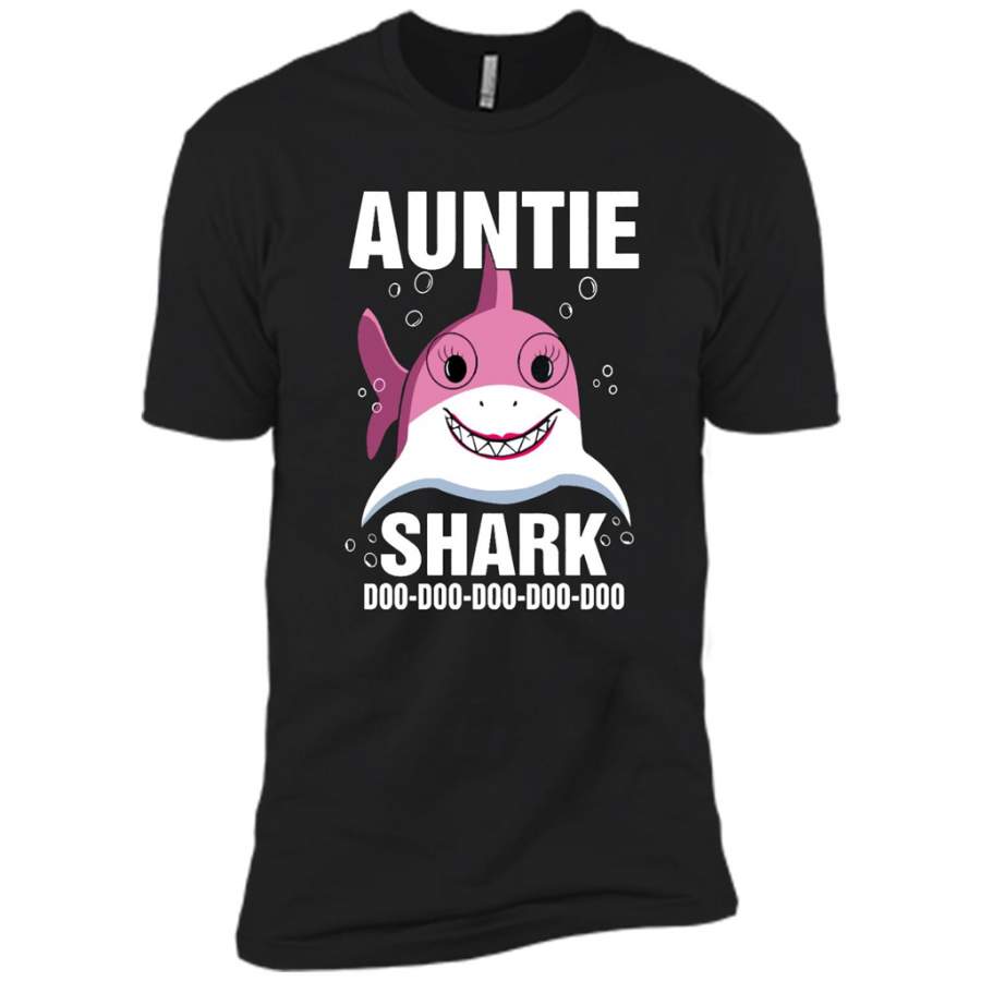 Auntie Shark, Funny Doo Doo Doo Doo – Canvas Unisex USA Shirt