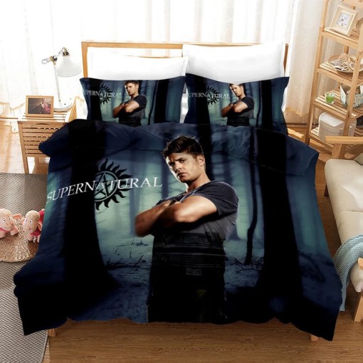 Supernatural Dean Sam Winchester 3 Duvet Cover Pillowcase Home Decor 3D Bedding Set