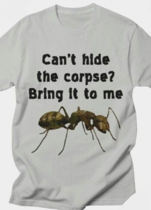 Ant Cant Hide The Corpse  Bring It to me tee Shirt Outfit