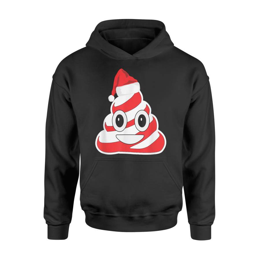 Christmas T-Shirt Candy Cane Poop Emoji Shirt Funny  Poop Shirt – Standard Hoodie