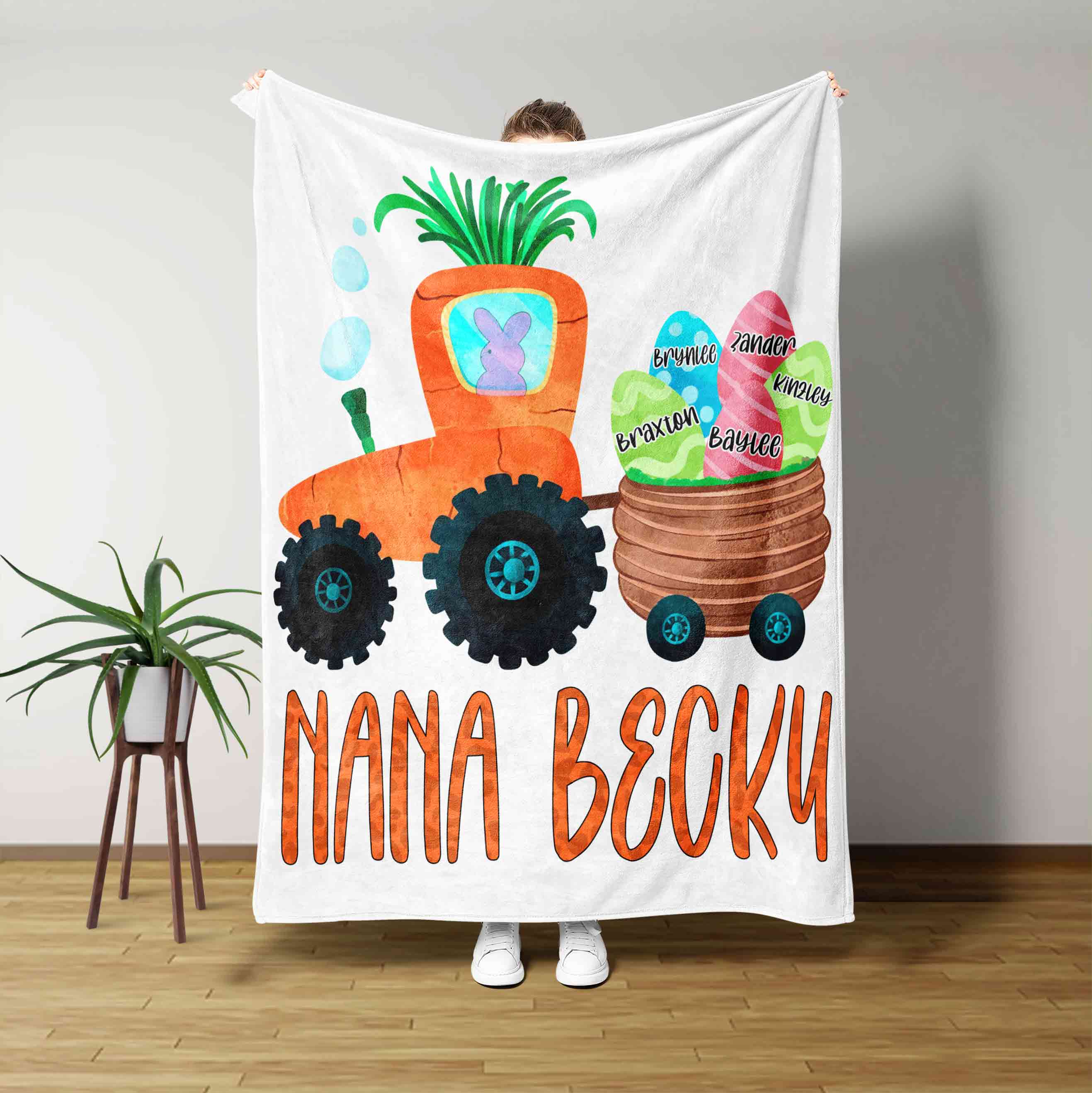 Nana Becky Blanket, Carrot Blanket, Egg Blanket, Truck Blanket, Rabbit Blanket, Custom Name Blanket, Gift Blanket