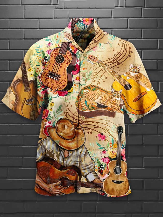 Vintage Music And Guitar Are My Life Hawaii Shirt Ha47402