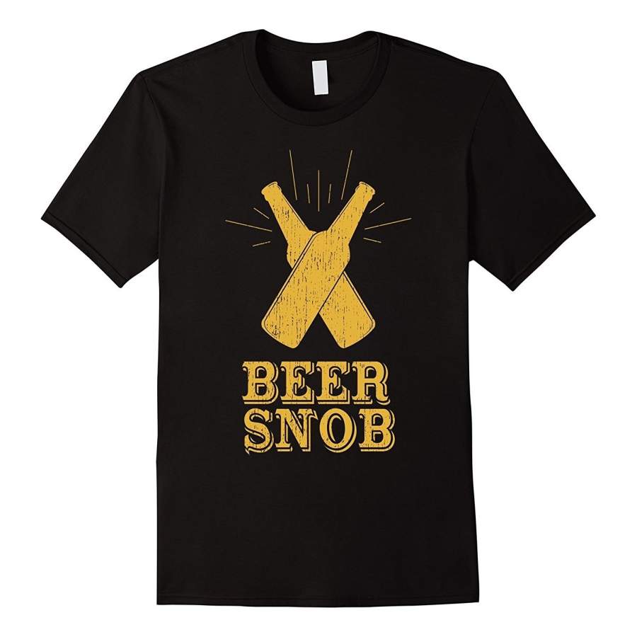 Beer Snob Bottle Clink Gold Vintage Graphic T-Shirt Men Cotton T-Shirt