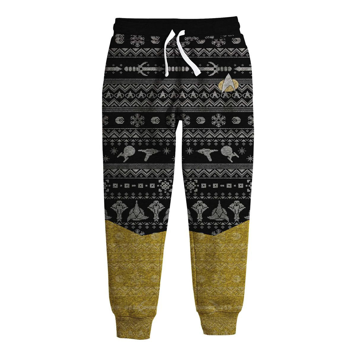 3D S.T The Next Generation 1987 Yellow Ugly Christmas Custom Kid Sweatpants