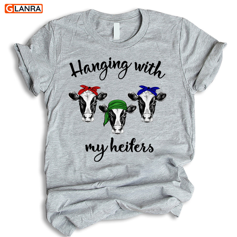 Hanging With My Heifers Shirt, Heifer Bandana Hoodie, Funny Heifer Head Shirt, Cow Lover Shirt, Farm Animals Gift, Idea Gift For Girlfriend