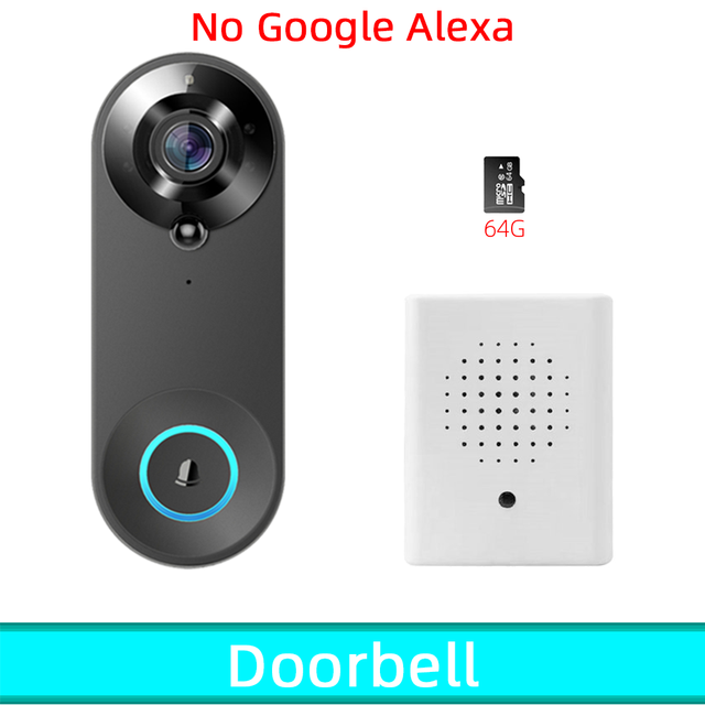 Tuya WiFi Doorbell Smart Life 1080P FHD Wireless Outdoor Mini Door Bell IR Night Vision Security Home Support Alexa Google alx