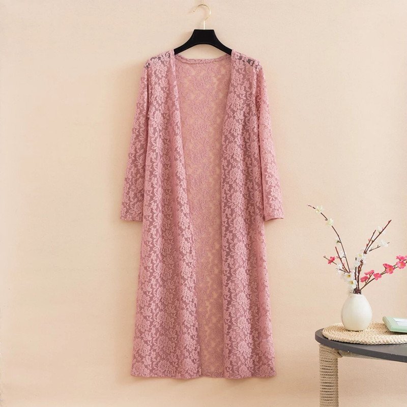 Spring Summer Sun Protection Clothing Women Long Cardigan Female Cardigans Women Lace Coat Ladies Shawl Outerwear alx