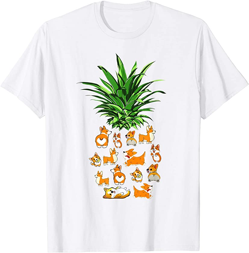 Corgi Pineapple – Cute Dog Puppy Pet Paw Lover Gift T-Shirt