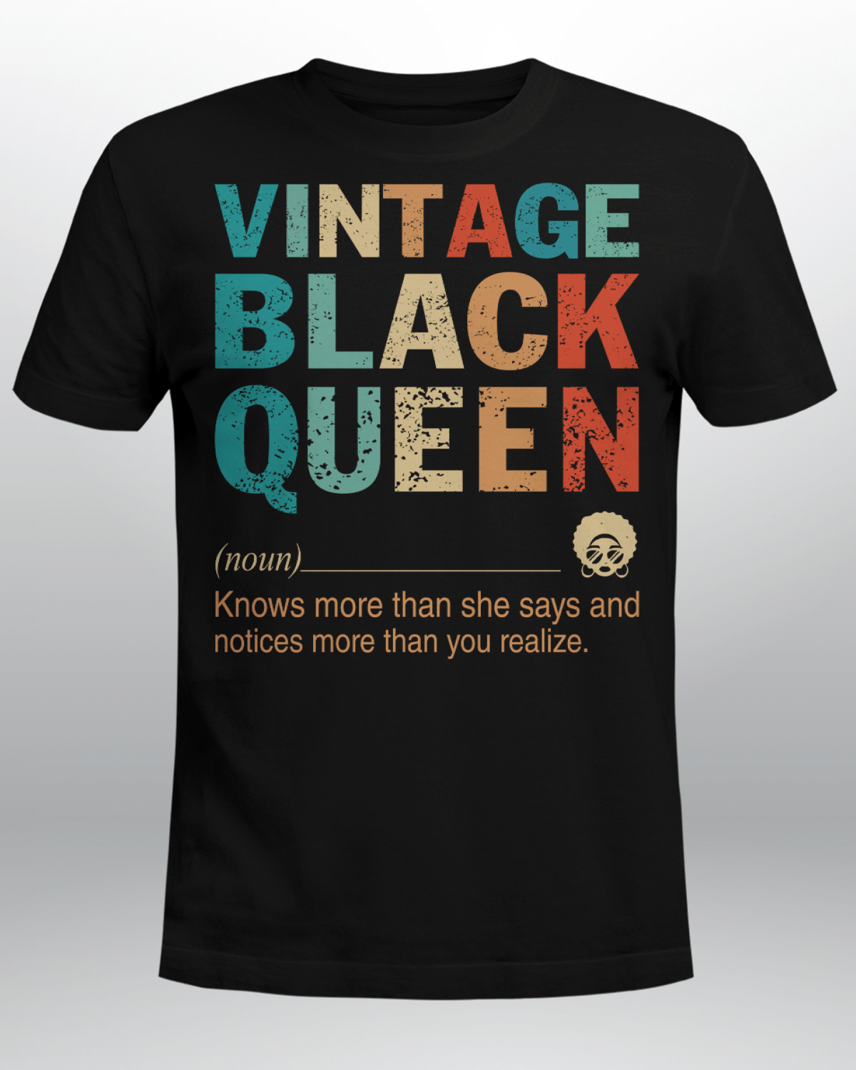 Vintage Black Queen Unisex Cotton Tshirt