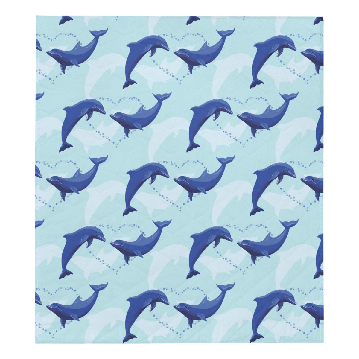 Dolphin Heart Pattern Premium Quilt