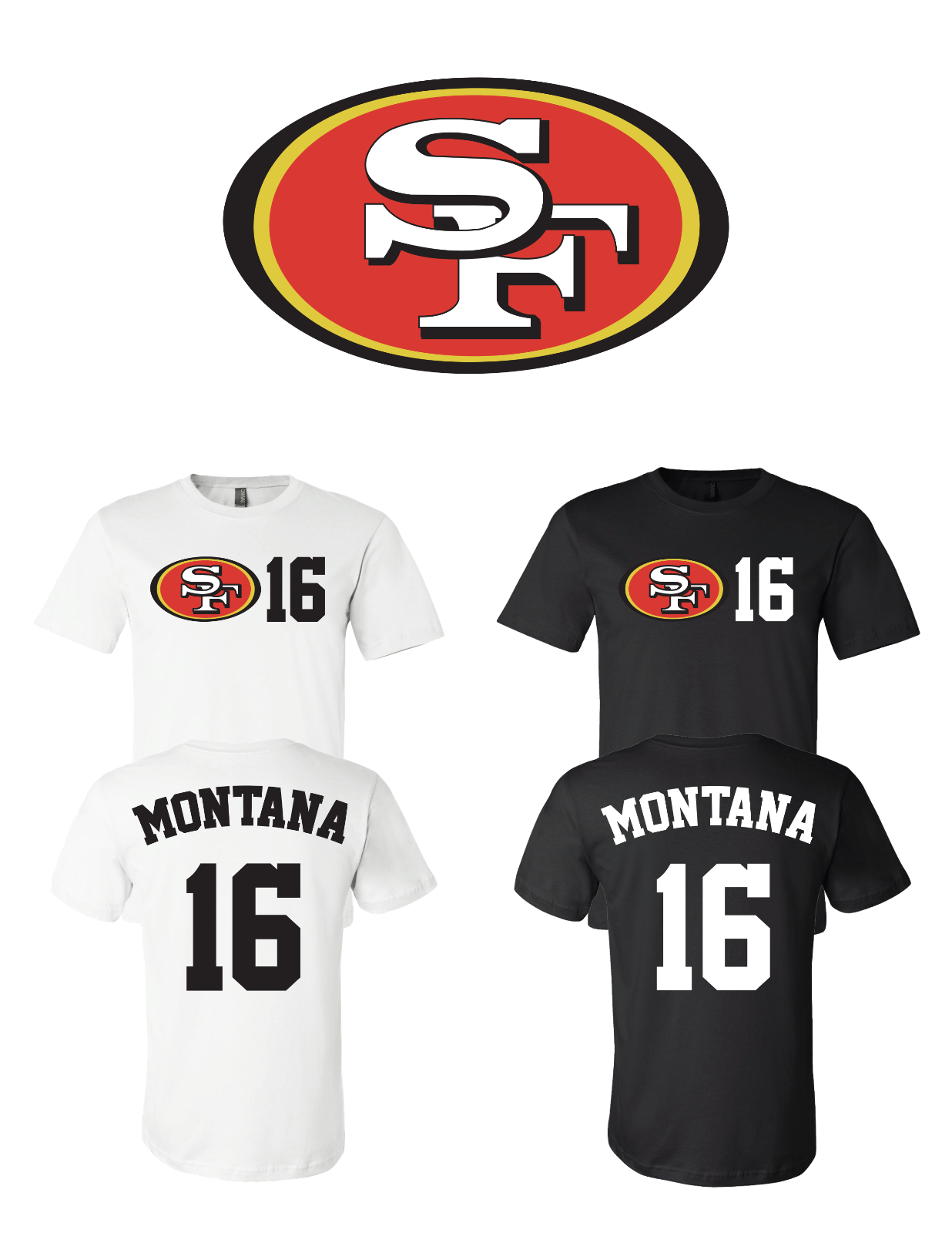 Joe Montana #16 San Francisco 49Ers Jersey Player Shirt