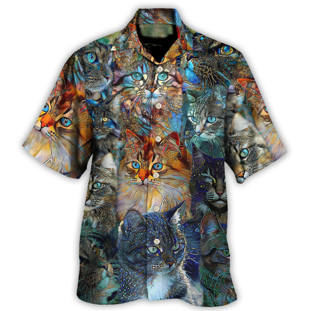 Cat Glass Art Colorful Lover Hawaii Shirt Ha12002