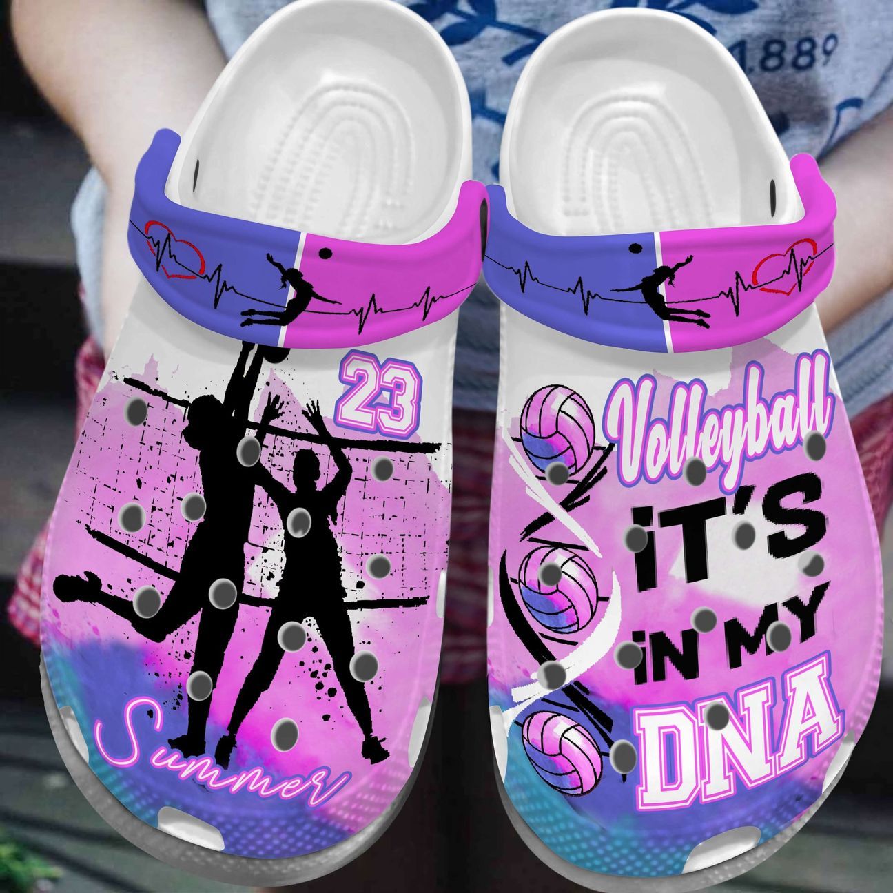 Volleyball Personalize Clog, Custom Name, Text, Fashion Style For Women, Men, Kid, Print 3D It’S In My Dna