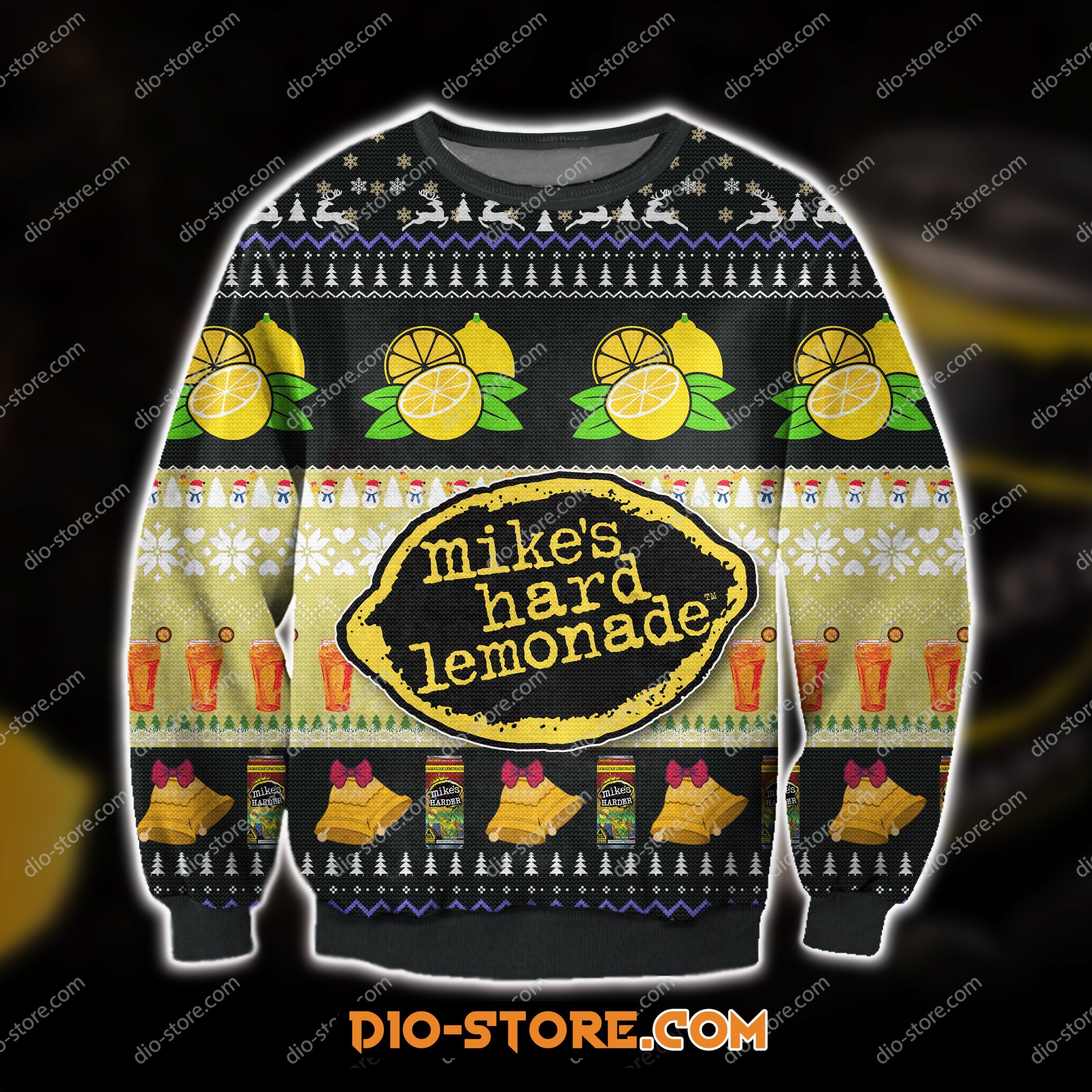 3D All Over Print Mikes Hard Lemonade Ugly Christmas Sweater Hoodie All Over Printed Cint10303