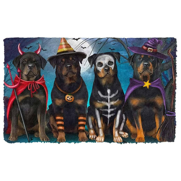 Waybackapparel Rottweiler Halloween Custom 3D Doormat