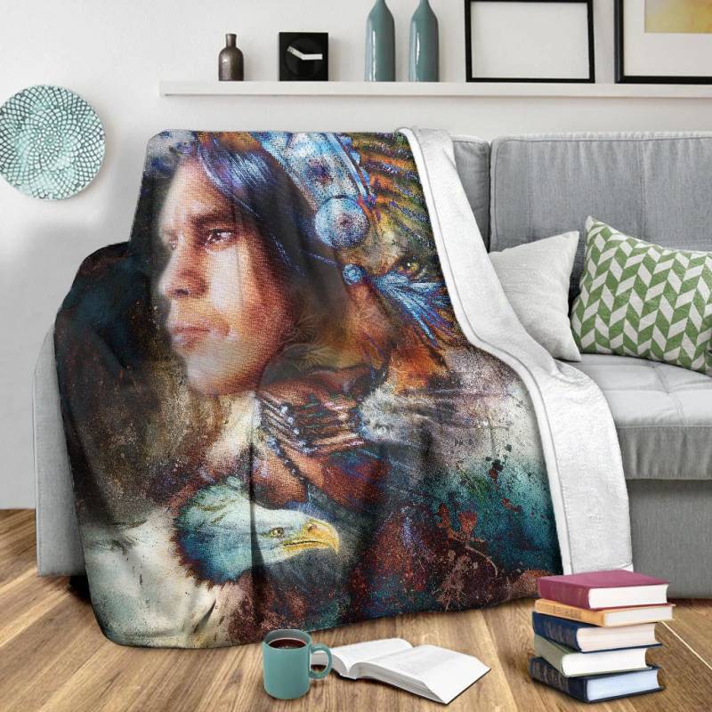 Native American Blanket - Native Warrior - BN01