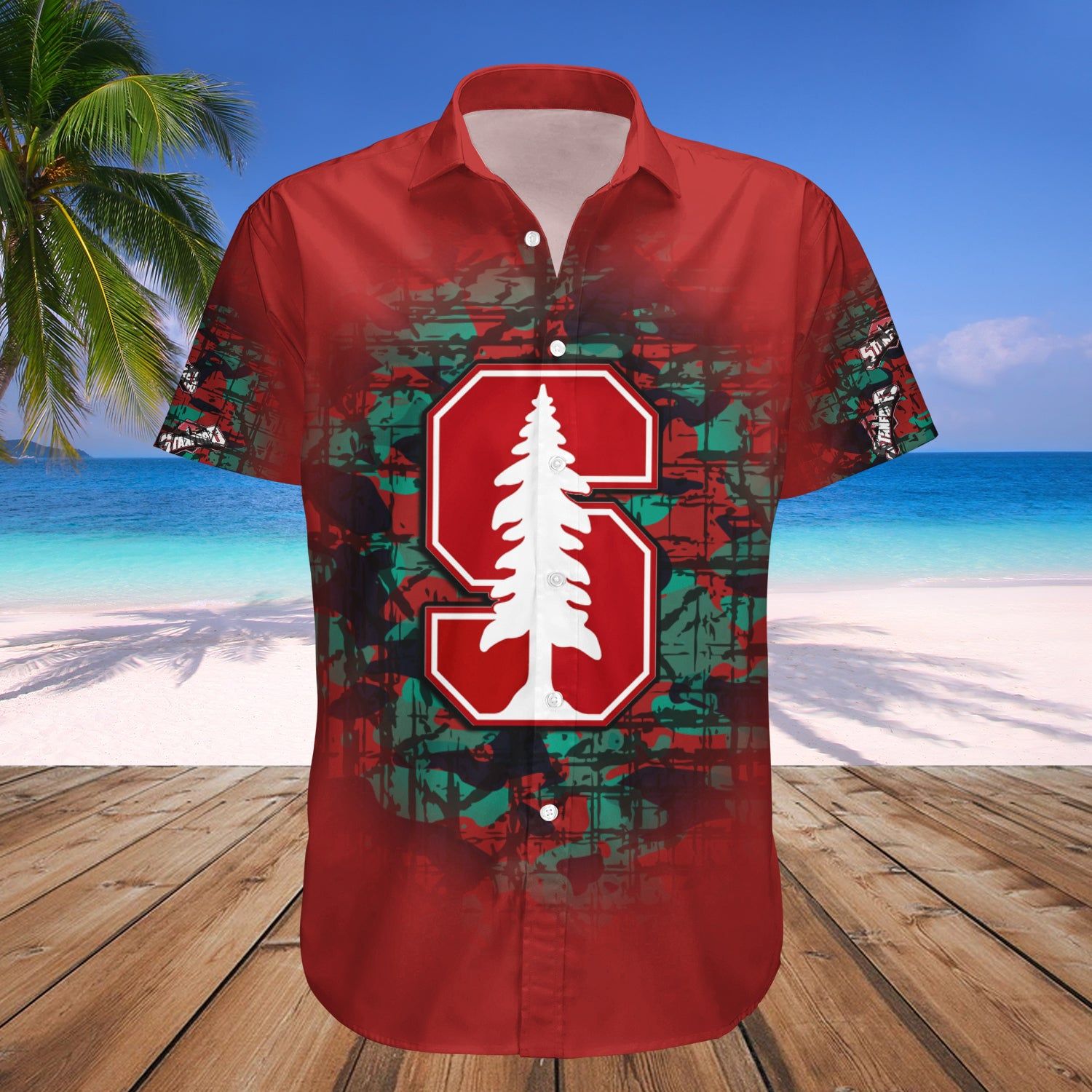 Stanford Cardinal Hawaii Shirt Camouflage Vintage – NCCA