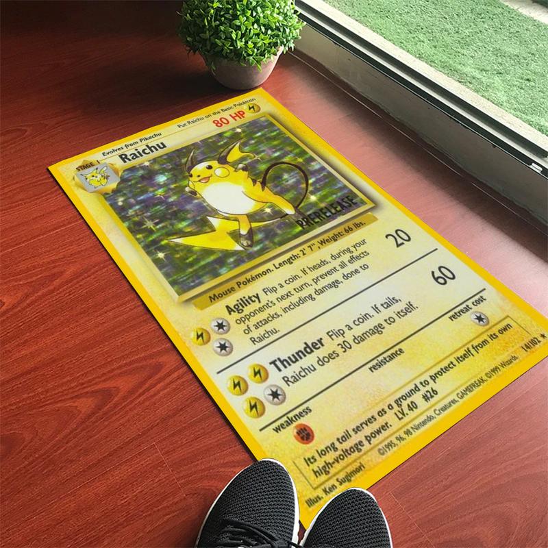 Rare Card Of Raichu Rug โ Best Gift For Pokemon Fan.