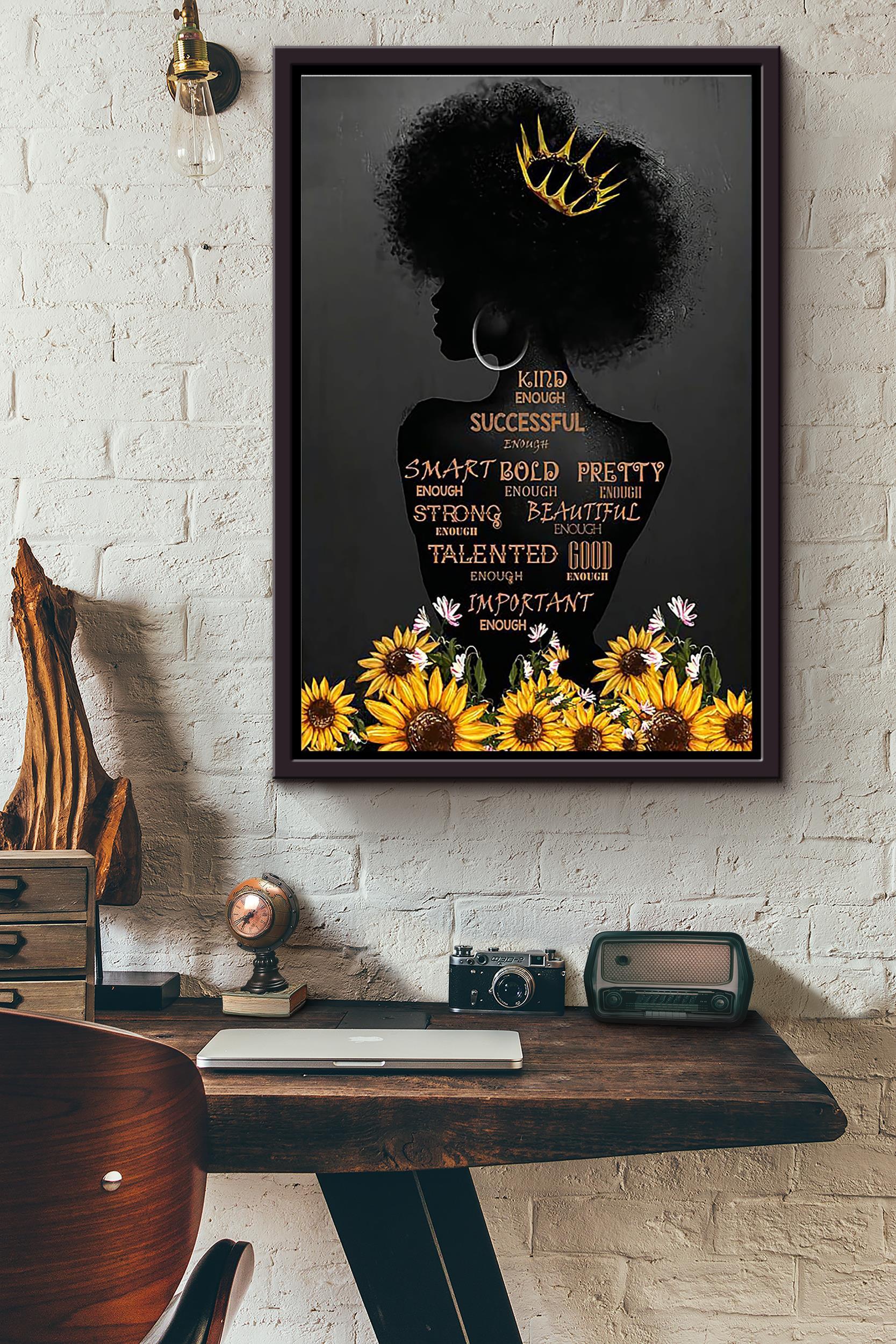 Black Queen Knowledge Framed Matte Canvas