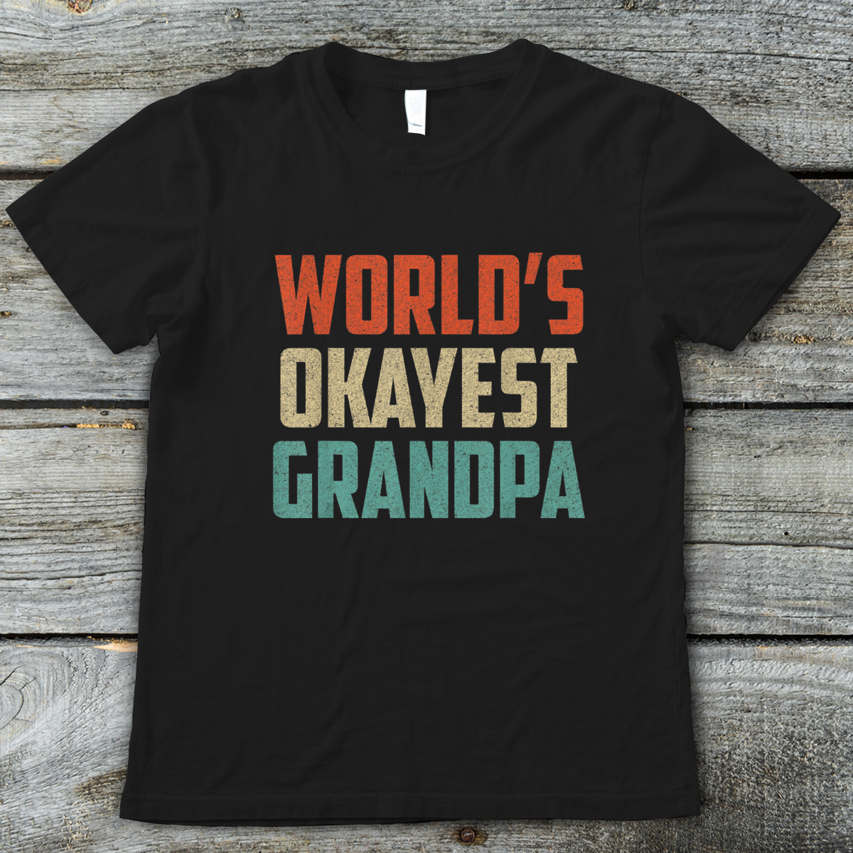 Mens Worlds Okayest Grandpa Shirt Funny Fathers Day Gifts