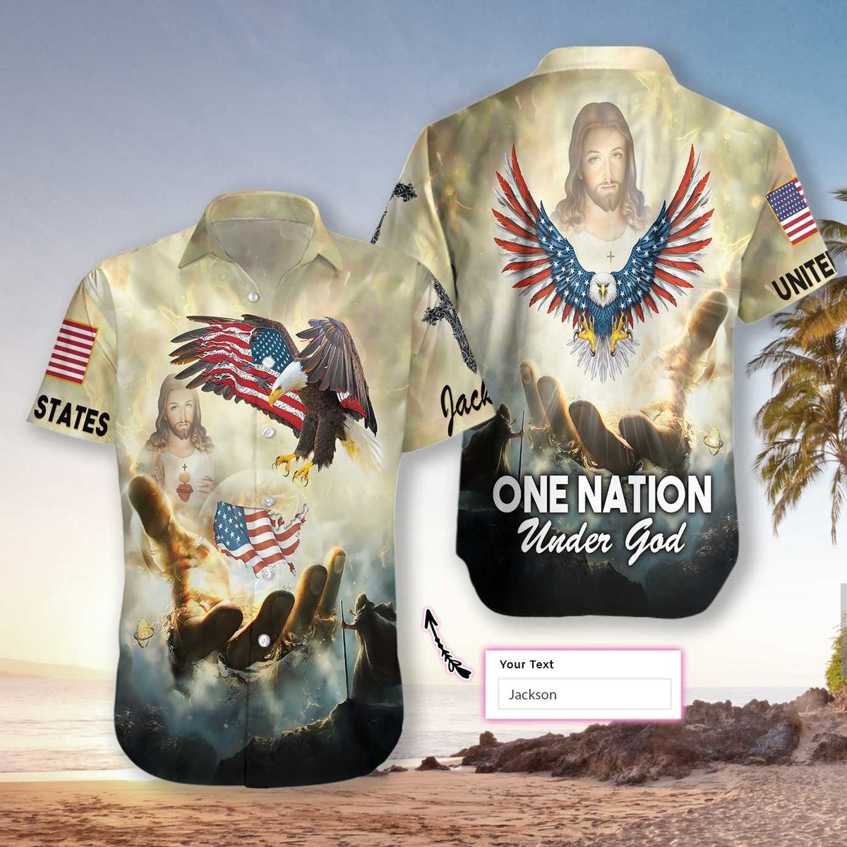 Christian One Nation Under God Custom Name Aloha Hawaii Shirts For Men Women Ha31844