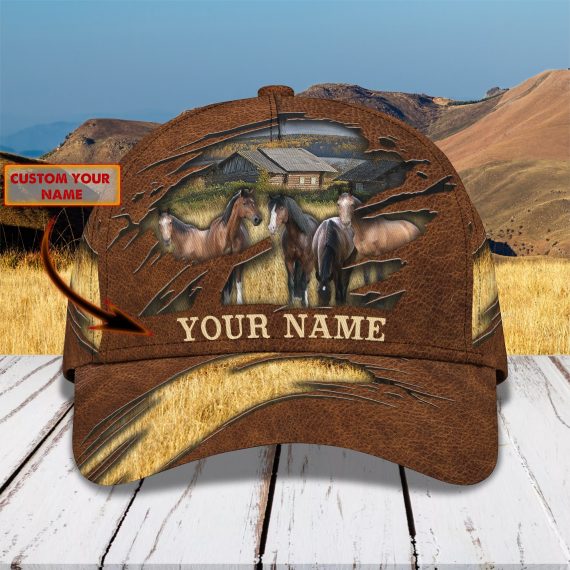 Horse Gifts Horse Farm Personalized Name All Over Print Classic Cap For Horse Lovers