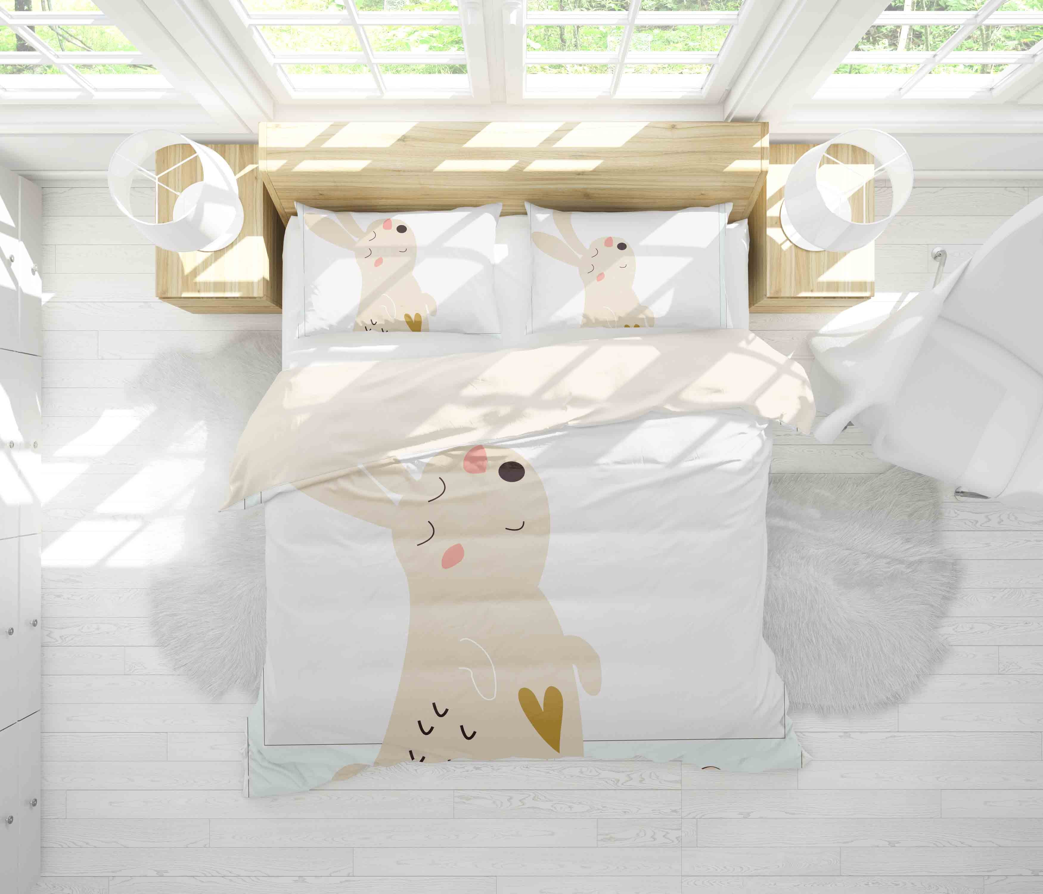 3D Color Cartoon Rabbit Quilt Cover Set Bedding Set Pillowcases  17