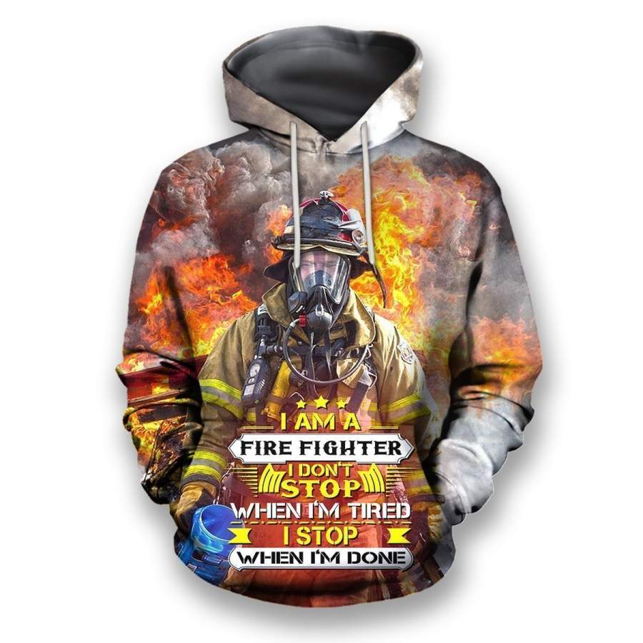 All Over Printed fire fighter hoodie