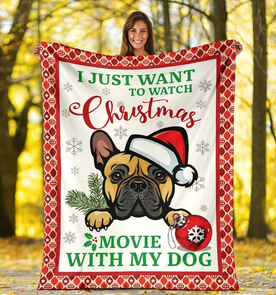 Bulldog Christmas Blanket