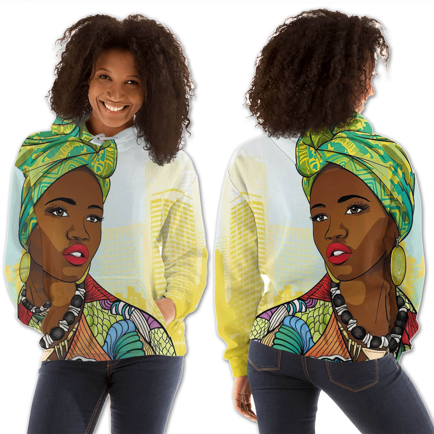 African American Hoodies Pretty Black Girl All Over Print Womens Hooded Sweatshirt African American Fashion BPS11540