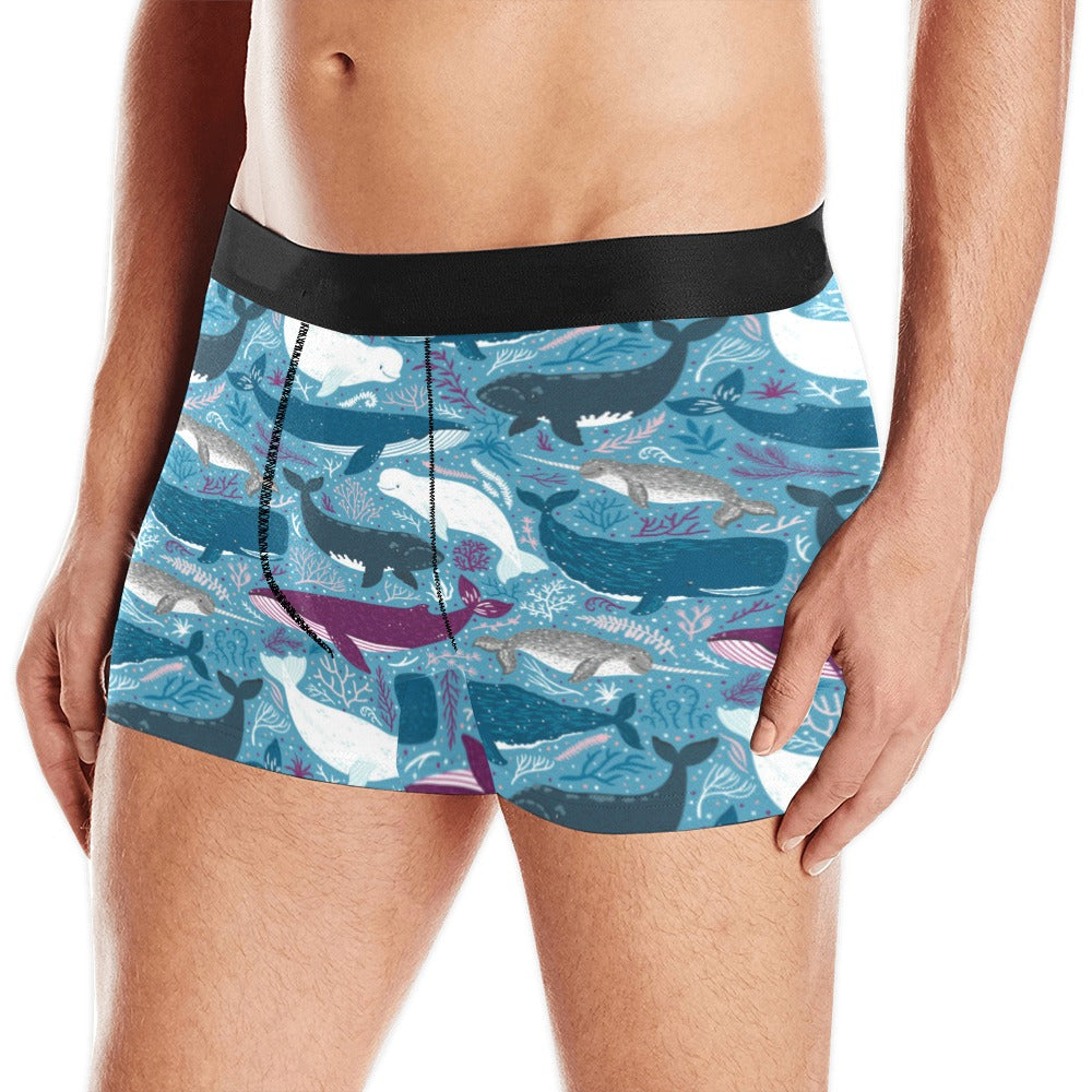 Whale Design Pattern Men’S All Over Print Boxer Briefs Men’S Underwear