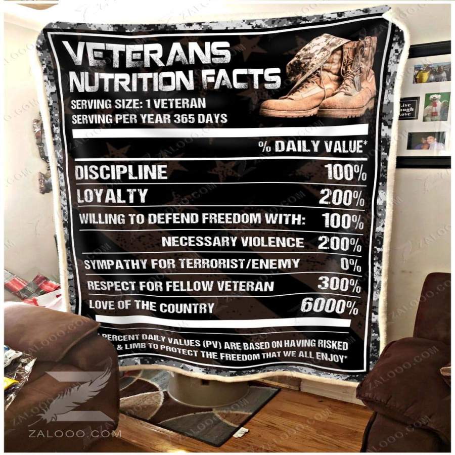 Zalooo – Fleece Blanket – Veteran – Veteran Nutrition Facts