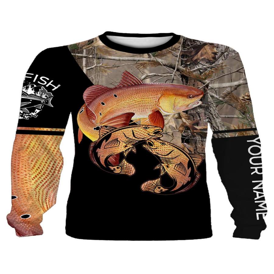 Redfish Puppy Drum fishing shirts saltwater personalized custom fishing shirts PQB7