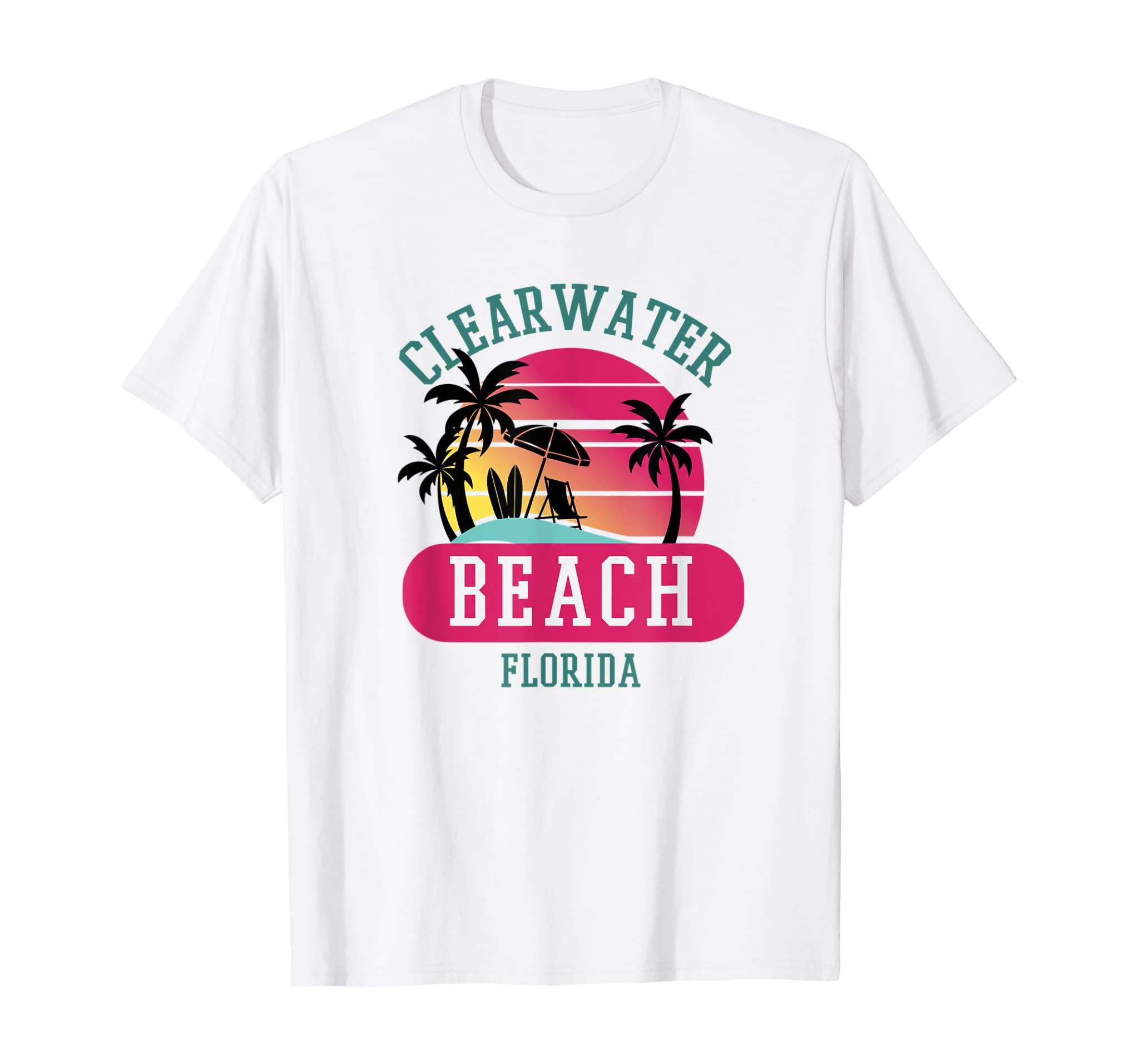 Retro Cool Clearwater Beach Original Florida Beaches Tshirt T-Shirt