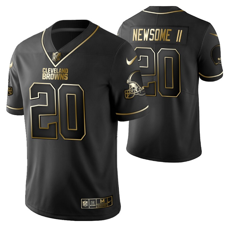 Cleveland Browns Greg Newsome Ii 20 2021 NFL Golden Brandedition Black Jersey Gift For Browns Fans