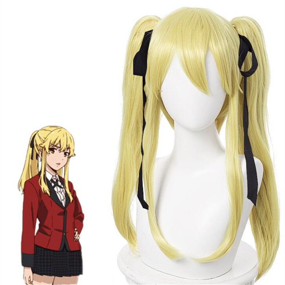 Anime Meari Saotome Kakegurui Compulsive Gambler School Uniforms Set Cosplay Costumes Full Set Wig Blonde Ponytail Clothes New alx