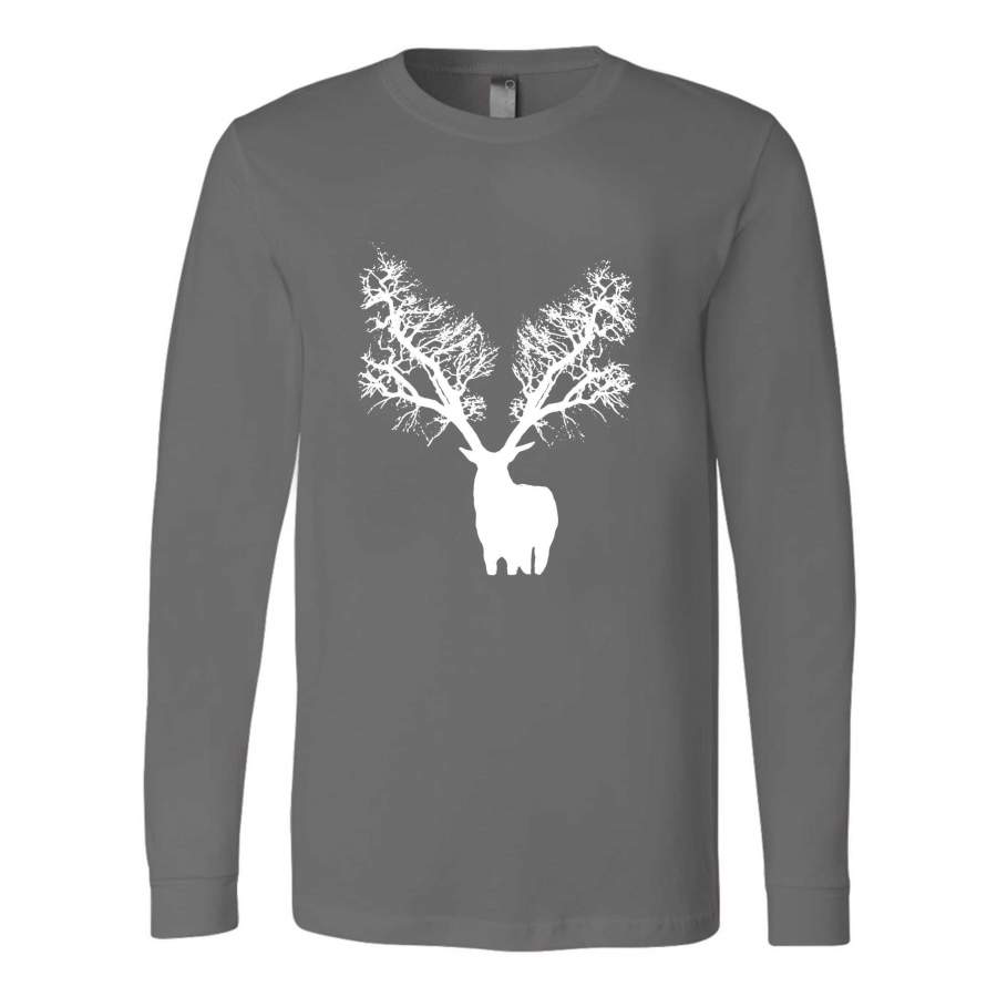 Deer Wild Nature Tree Green Thinking Gift For Animal Lover Life Lungs Earth Day Sublimation Long Sleeve T-Shirt